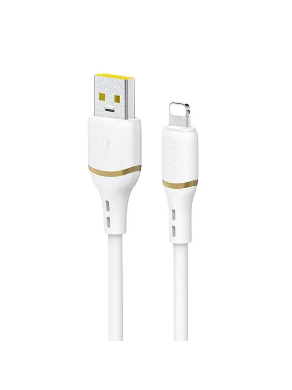 Dudao L25L USB-A - Lightning 1m 30W Soft Silicone Braided Cable - White