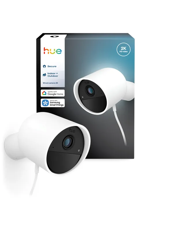 Philips Hue Secure-kamera 2K med ledning - hvit