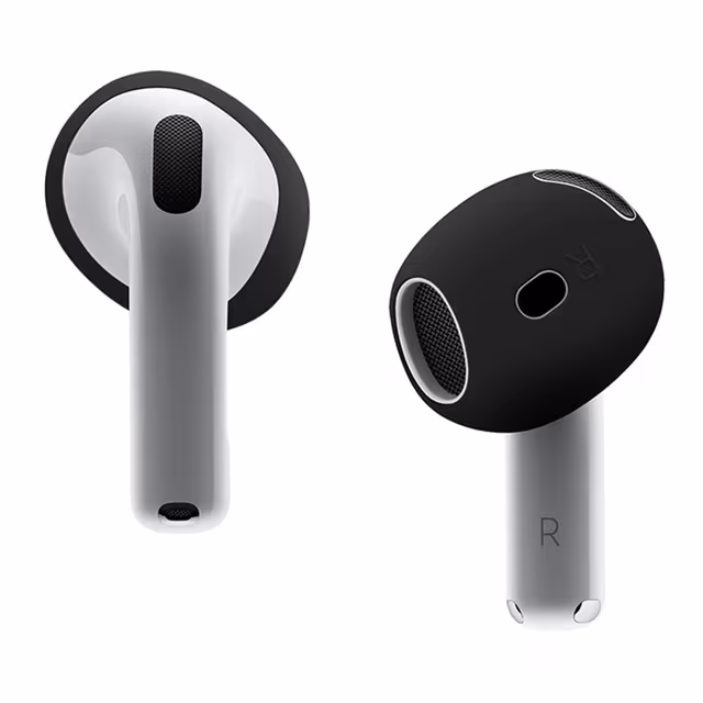 For AirPods 4 ørepropper Sklisikkert silikonetui Ørepropper Ørepropper - Svart