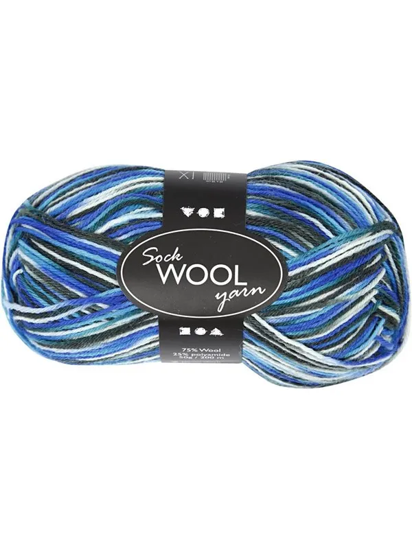 Creativ Company - Sock yarn Blue/Turquoise 200cm