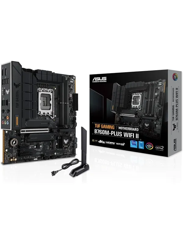 ASUS TUF GAMING B760M-PLUS WIFI II Hovedkort - Intel B760 - Intel LGA1700 socket - DDR5 RAM - Micro-ATX