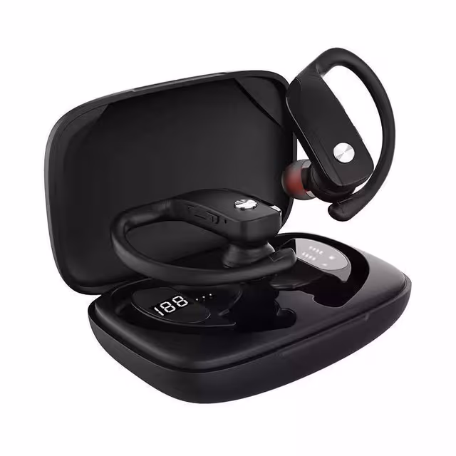 INF Trådløse Bluetooth 5.0 Clip-Ear-øretelefoner Sort