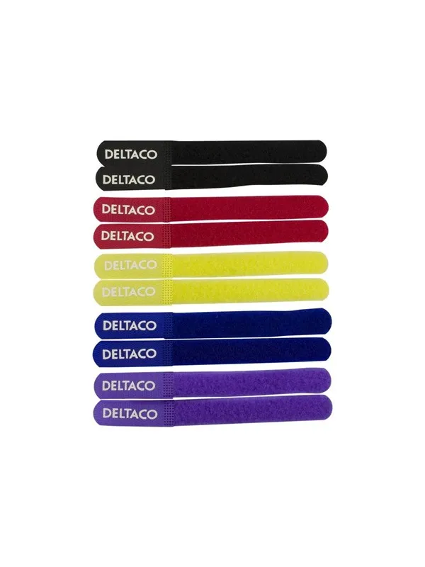 Deltaco Cable velcro straps - multicolor