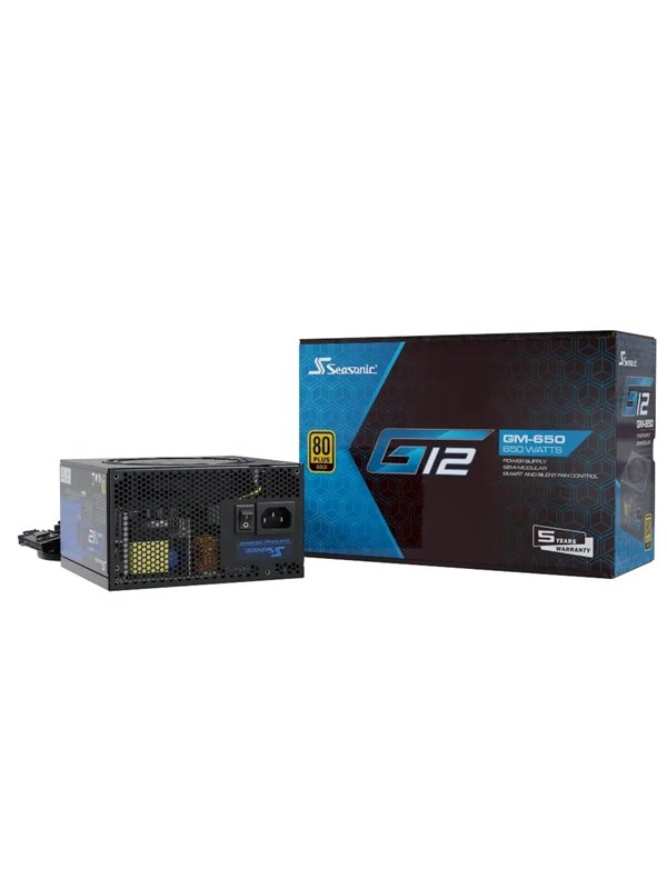 Seasonic G12 GM-650 Strømforsyning (PSU) - 650 Watt - 120 mm - ATX - 80 Plus Gold sertifisert