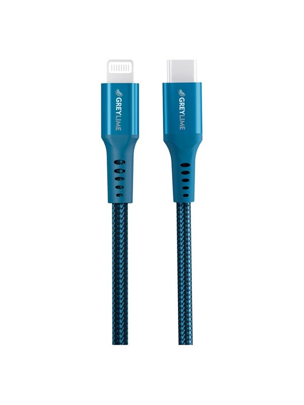 GreyLime Braided USB-C to Lightning Cable Blue 3 m