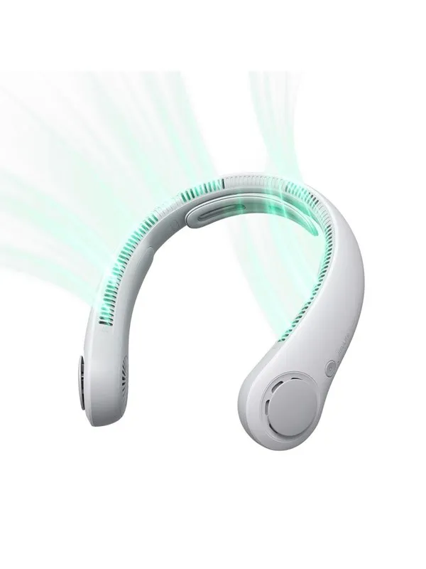 Jisulife Neck Fan 4 5000mAh Portable USB Neck Fan - Gray Nødlader - Grey - 5000 mAh