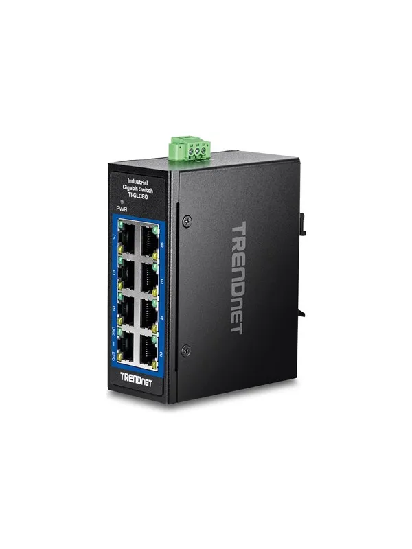 TRENDnet TI-GLC80 - Version V1.xR - switch - industrial mini - 8 ports - TAA Compliant