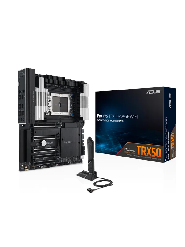 ASUS PRO WS TRX50-SAGE WIFI Hovedkort - AMD TRX50 - AMD sTR5 socket - DDR5 RAM - SSI (Server)