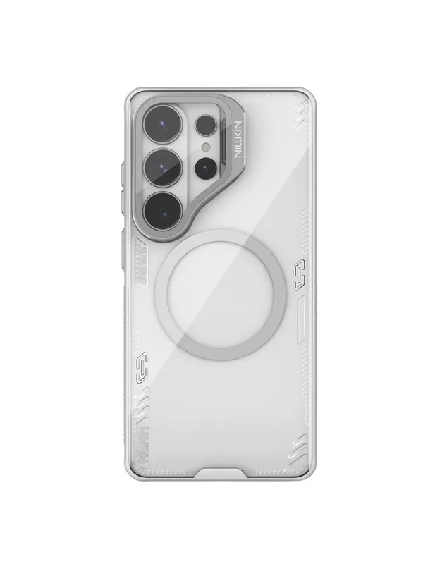 Nillkin  Iceblade Prop Magnetic Case with Camera Cover and Stand MagSafe Compatible for Samsung Galaxy S26 Ultra - Clear Grey