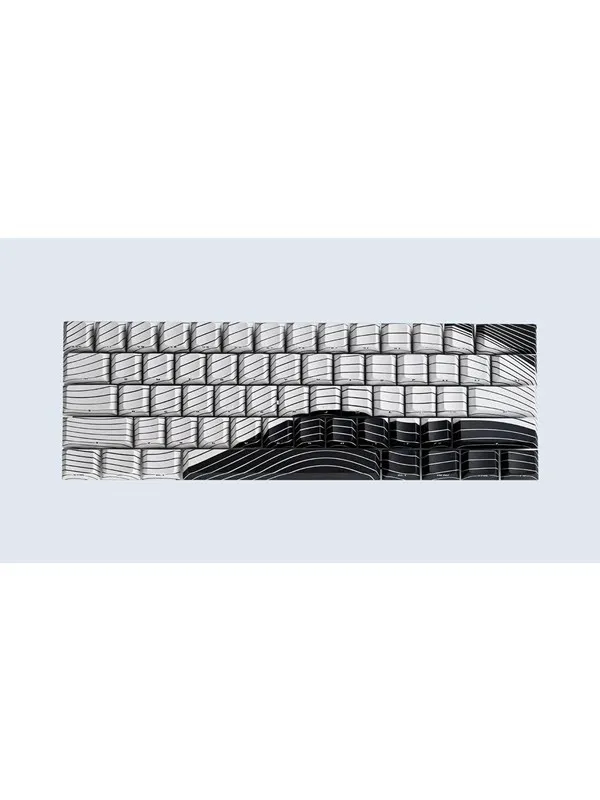 Wooting Magnetic Waves ANSI Keycaps - Black & White edition - Tastehetter - Engelsk (USA) - Svart