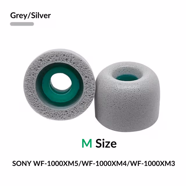 Sony WF-1000XM4 øreputer memory foam av hodetelefondeler - Størrelse medium - Sølv