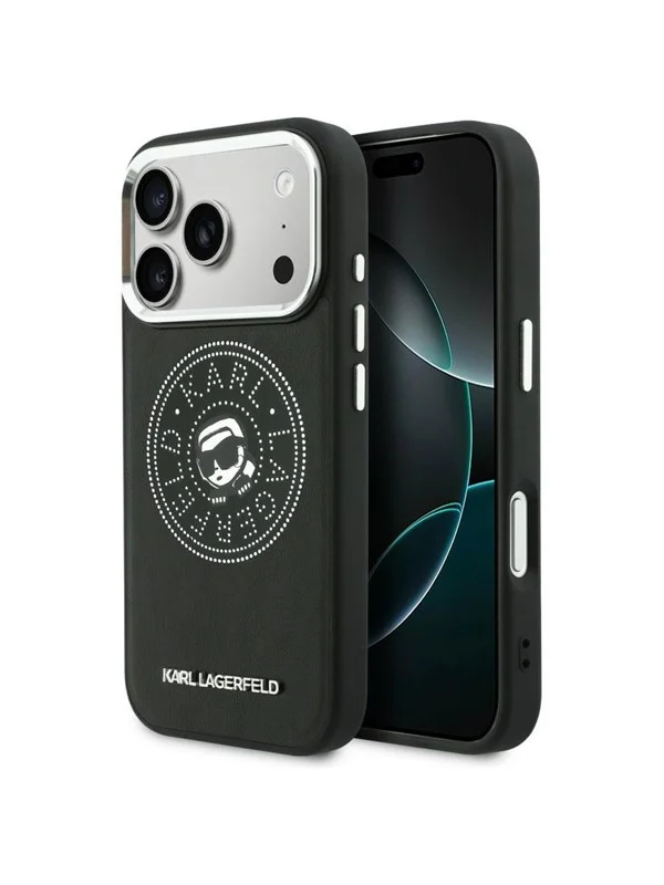Karl Lagerfeld Point & Karl Sketch MagSafe Case for iPhone 17 Pro Max - Black