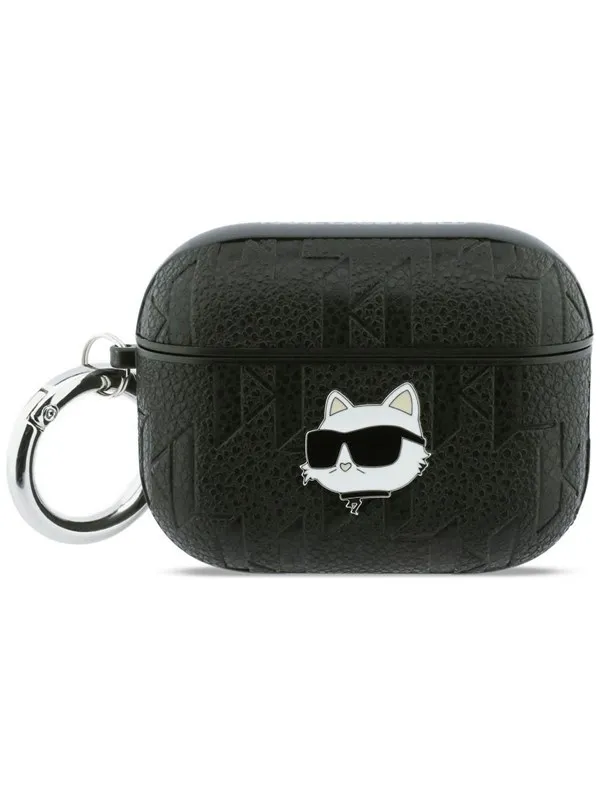 Karl Lagerfeld Monogram Choupette Head Case for AirPods Pro 3 - Black