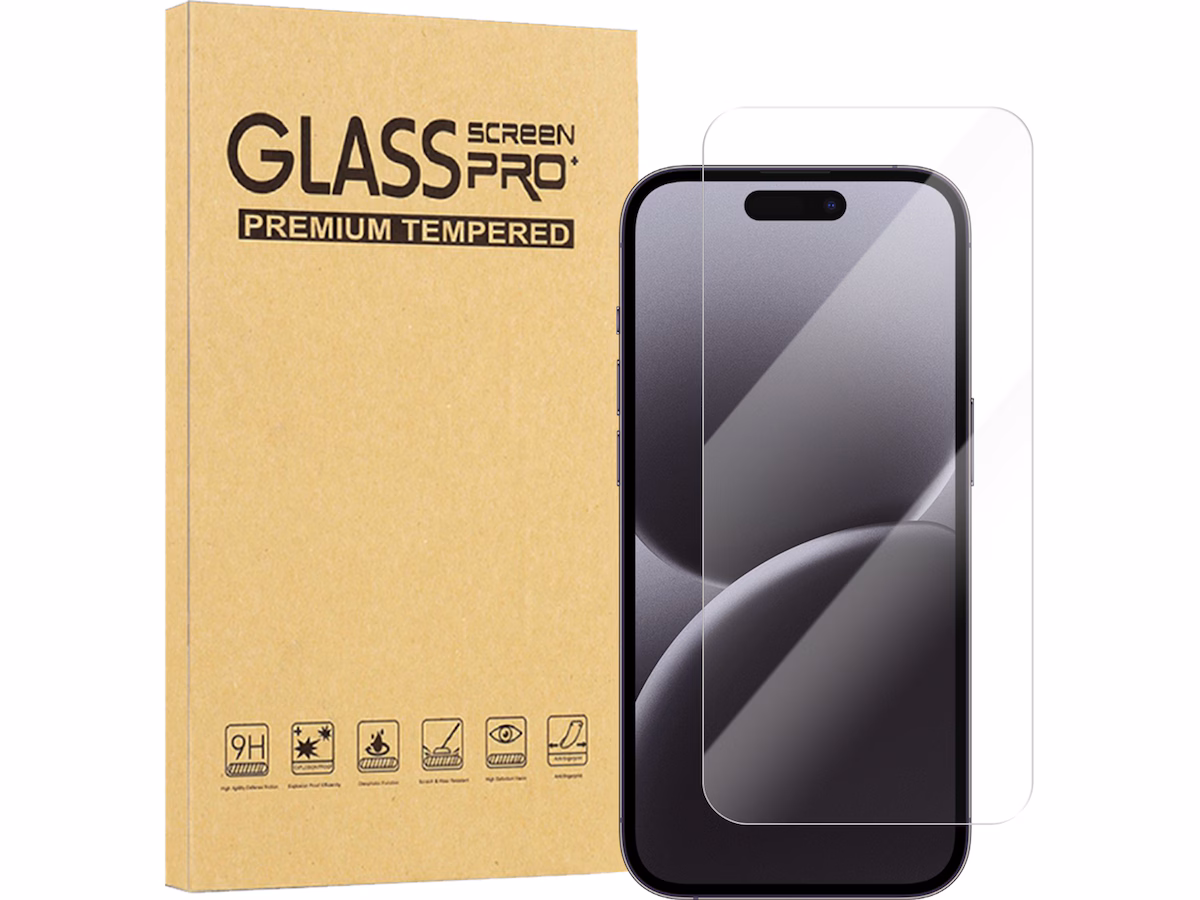 iiglo iPhone 17 Pro Max / 16 Pro Max Clear Glass skjermbeskytter