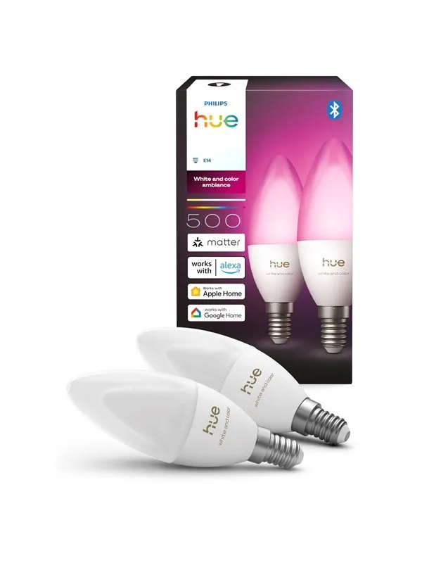 Philips Hue Mignon - E14 lyspærer - White and color ambiance - 2-pakning
