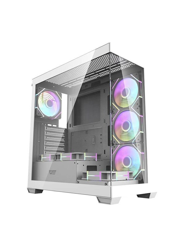 Darkflash Computer case DS900 (white) + 7 ARGB Fans - Kabinett - Miditower - Hvit
