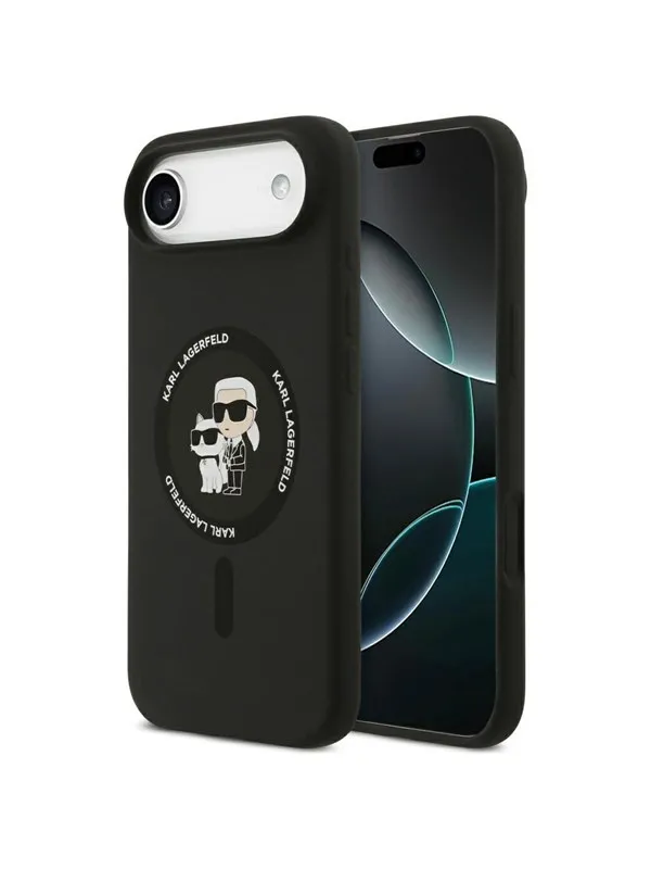 Karl Lagerfeld Silicone Karl&Choupette Ring MagSafe Case for iPhone 17 Air - Black