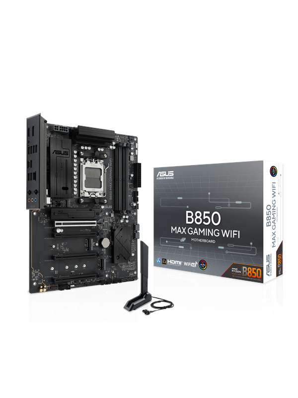 ASUS B850 MAX GAMING WIFI Hovedkort - AMD B850 - AMD AM5 socket - DDR5 RAM - ATX