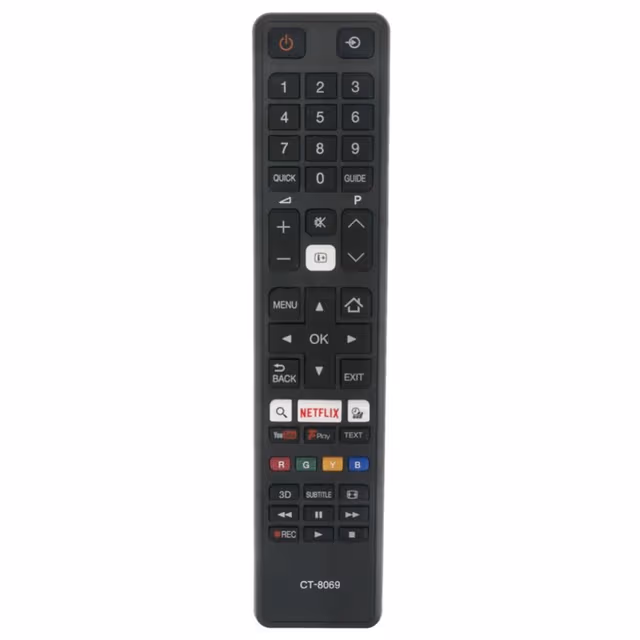 CT-8069 TV fjernkontroll Erstatning for Toshiba Smart TV