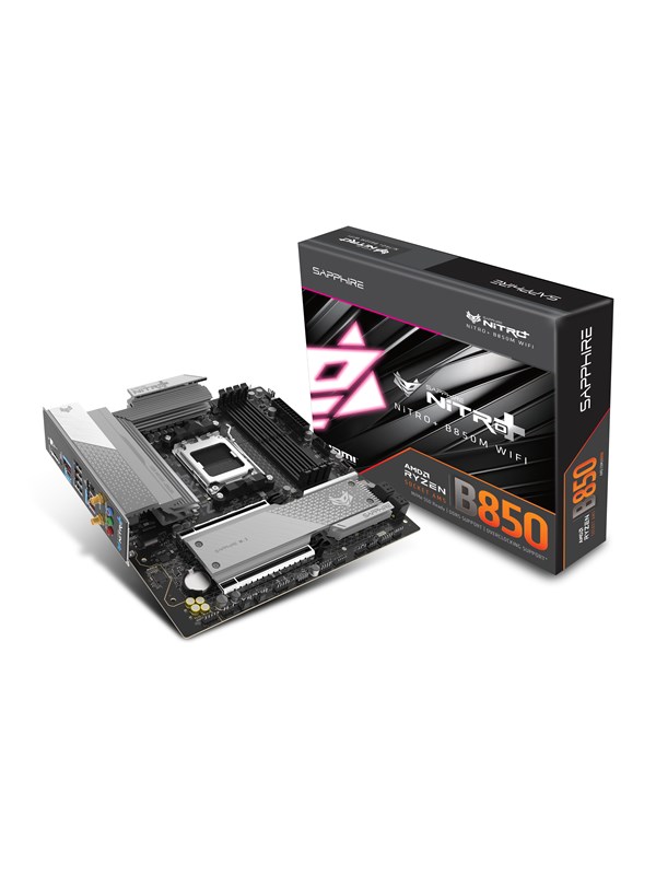 Sapphire NITRO+ B850M WIFI Hovedkort - AMD B850 - AMD AM5 socket - DDR5 RAM - Micro-ATX