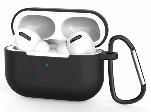 Silikonskall med krok for Airpods Pro, Svart
