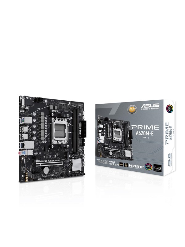 ASUS PRIME A620M-E-CSM Hovedkort - AMD A620 - AMD AM5 socket - DDR5 RAM - Micro-ATX