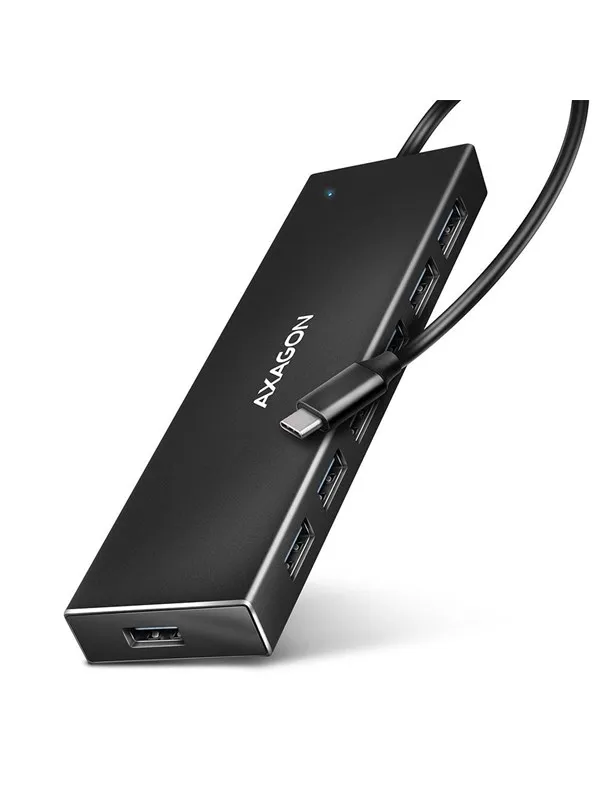 AXAGON SuperSpeed USB-C Flat Hub with 30 cm Cable USB-hub - USB 3.2 - 7 porter - Svart