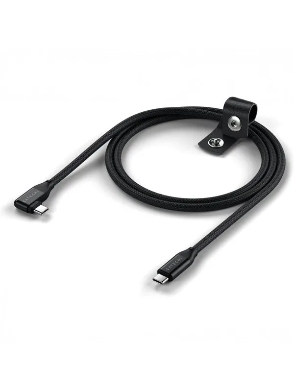 Satechi Right Angle 1m USB-C Cable with 240W Power Delivery and 20Gbps Data Transfer - Black