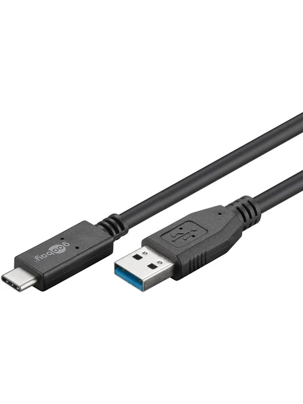 Pro USB-A <-> USB-C - 0.5m - USB 3.2 Gen 2 - Svart