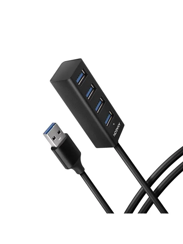 AXAGON SuperSpeed USB-A Mini Hub with 1.2 m Cable USB-hub - USB 3.2 - 4 porter - Svart