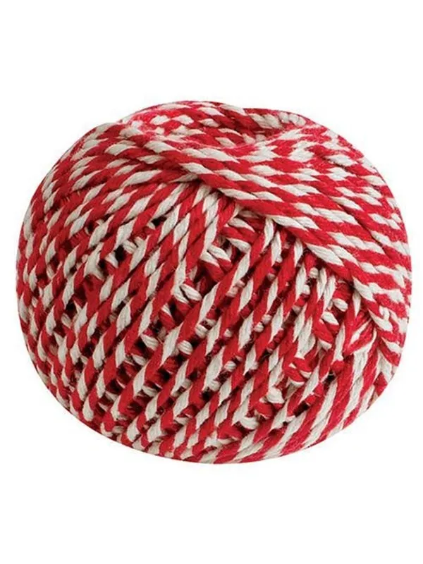 SCANSEASON Cotton yarn gift ribbon red/white 40 meters