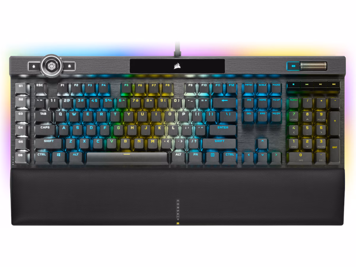 Corsair K100 RGB Optisk-mekanisk gamingtastatur (mørkegrå)