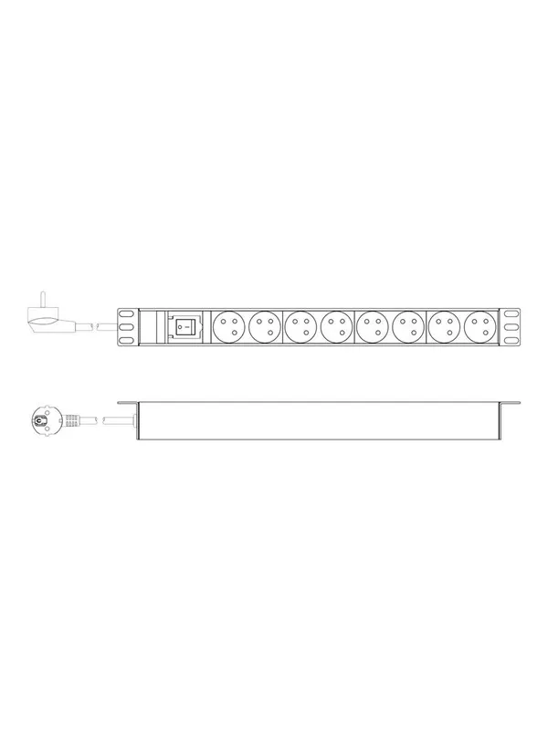 DIGITUS - power strip - aluminium profile and switch - 4000 Watt