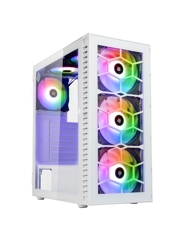 Kolink Observatory HF Glass ARGB Midi Tower Case - white - Kabinett - Desktop - Hvit