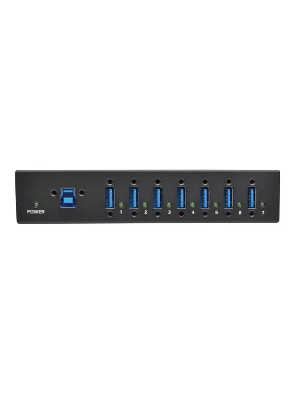 Eaton series 7-Port USB 3.0 Hub SuperSpeed with Dedicated 2A USB Charging iPad Tablet Metal USB-hub - USB 3.2 - 7 porter - Svart