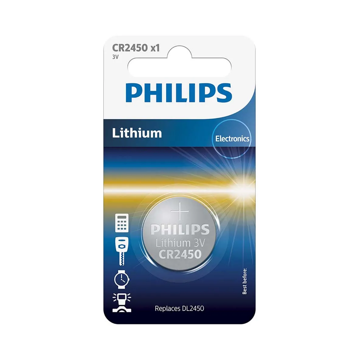 PHILIPS knapcellebatteri lithium CR2450 1-pak