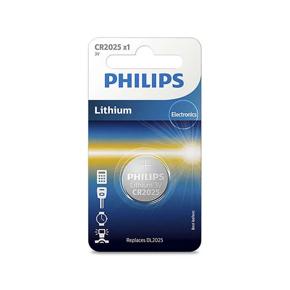 PHILIPS knapcellebatteri lithium CR2025 1-pak