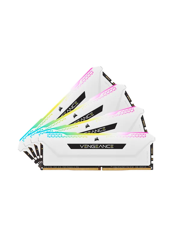 Corsair Vengeance RGB PRO SL DDR4-3200 - 64GB - CL16 - Quad Channel (4 pcs) - Intel XMP - Hvit med RGB