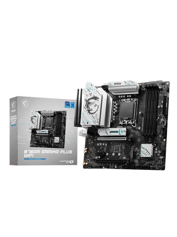 MSI B760M GAMING PLUS WIFI Hovedkort - Intel B760 - Intel LGA1700 socket - DDR5 RAM - Micro-ATX