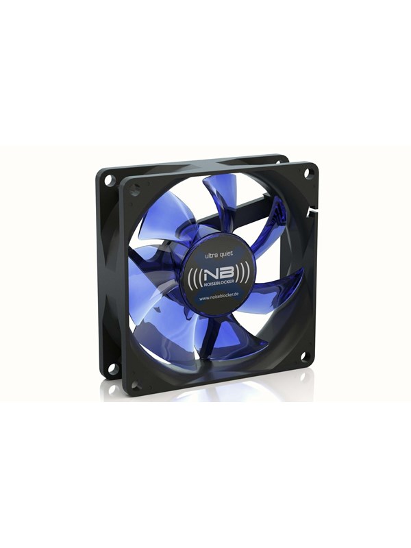 Blacknoise BlackSilentFan X-1 - Kabinettvifte - 80mm - Svart med blå vinger - 10 dBA