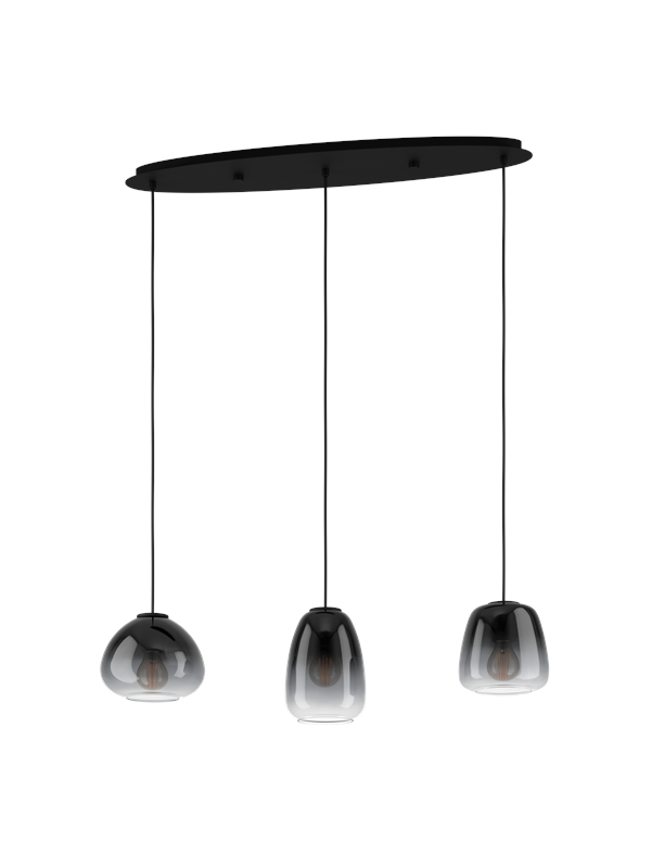 EGLO AGUILARES long table pendant oak/smoke