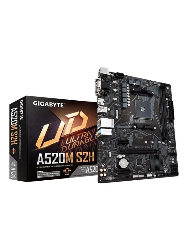 GIGABYTE A520M S2H Hovedkort - AMD A520 - AMD AM4 socket - DDR4 RAM - Micro-ATX