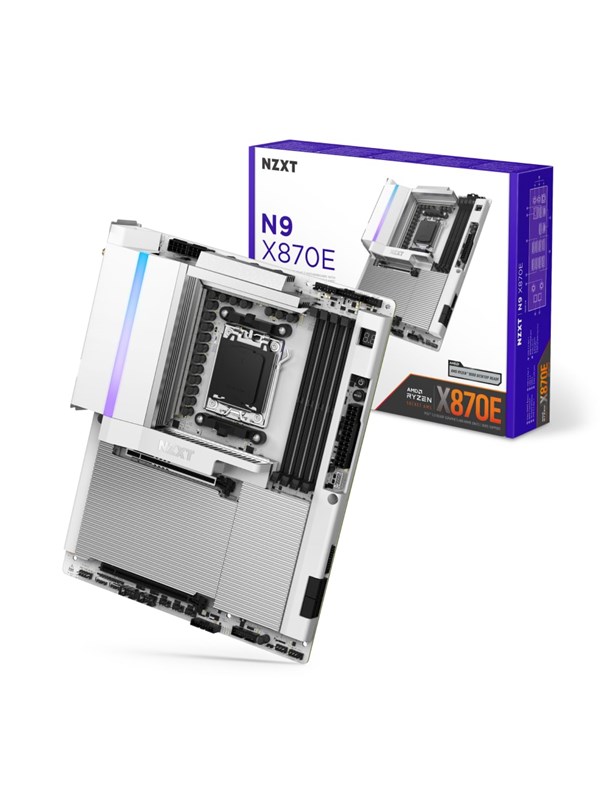 NZXT N9 X870E White Hovedkort - AMD X870E - AMD AM5 socket - DDR5 RAM - ATX