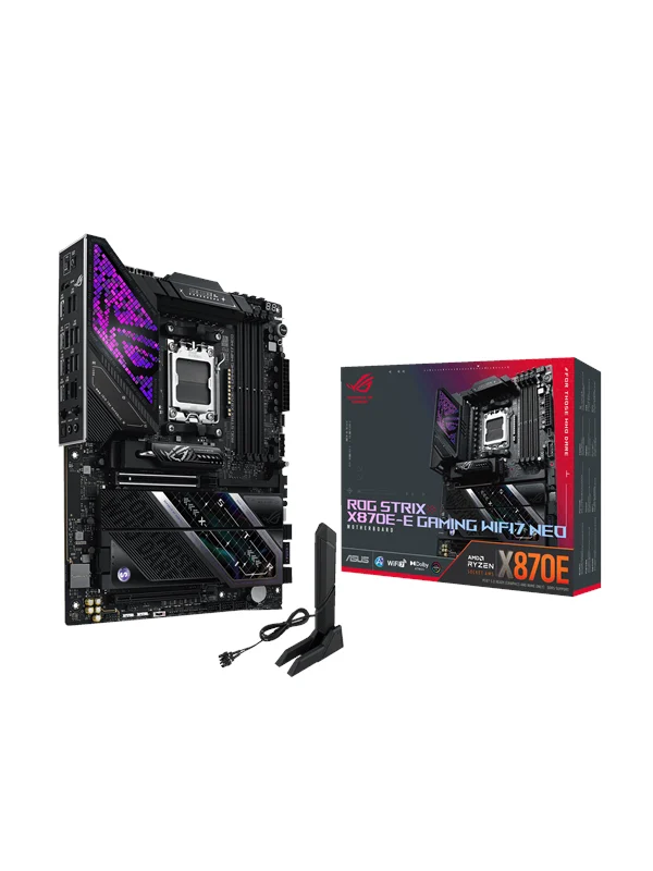 ASUS ROG STRIX X870E-E GAMING WIFI7 NEO Hovedkort - AMD X870E - AMD AM5 socket - DDR5 RAM - ATX