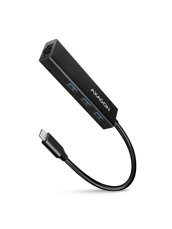 AXAGON SuperSpeed USB-C 5 Gbps Hub with 3 USB-A and Gigabit LAN