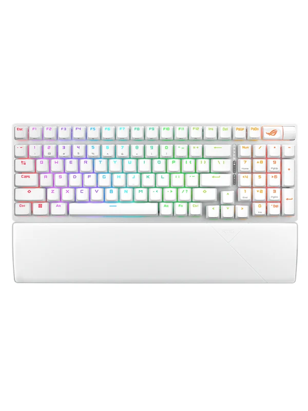 ASUS ROG Strix Scope II 96 Wireless - Gamingtastatur - Nordisk - Hvit