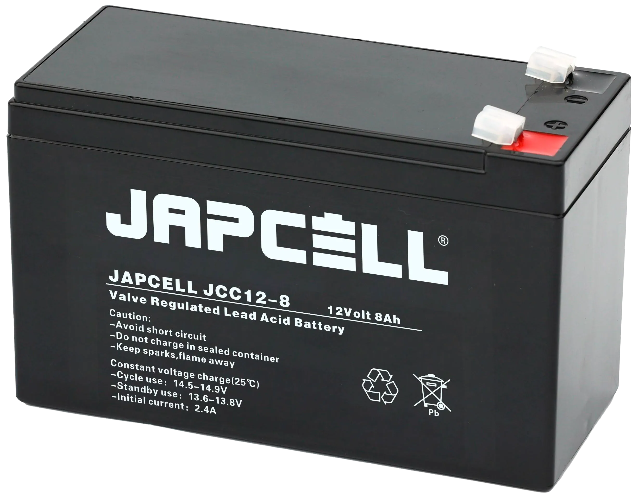 Japcell blybatteri JCC12-8 AGM, 12V/8Ah