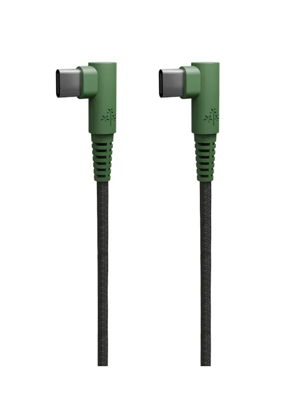 Hune Hiedra Braided 90° USB Cable Type C to Type C 1.2m - Forest Green