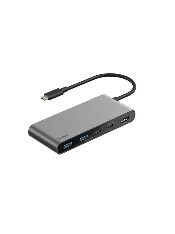 Belkin Connect 7-in-1 USB-C Hub with Dual USB-C Ports - Silver