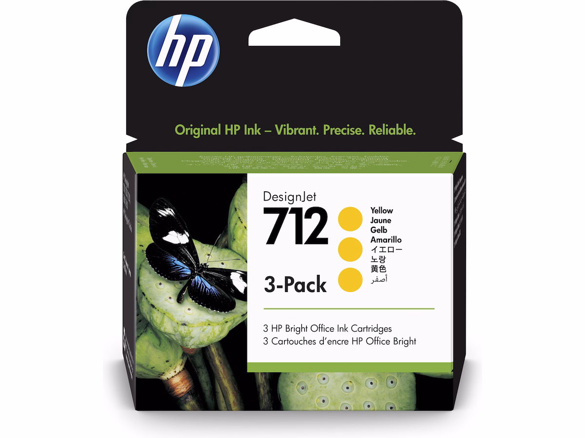 HP blekk 712 3-pack Gul